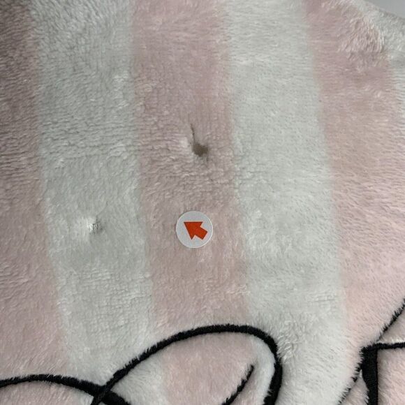 Victorias Secret Fleece Short Robe XS Pink Stripes Long Sleeve Pockets Tie Belt - Picture 7 of 9